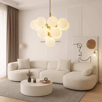 Modern Chandelier | Elegant Spherical Glass Shades for Dining Rooms 2