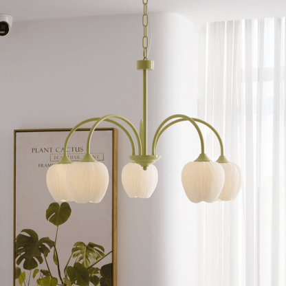 Modern Chandelier | Elegant White Glass Design for Stylish Interiors 5