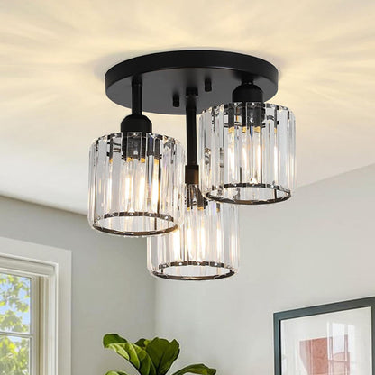 Modern Crystal Semi-Flush Ceiling Light | Elegant Design for Any Room 0