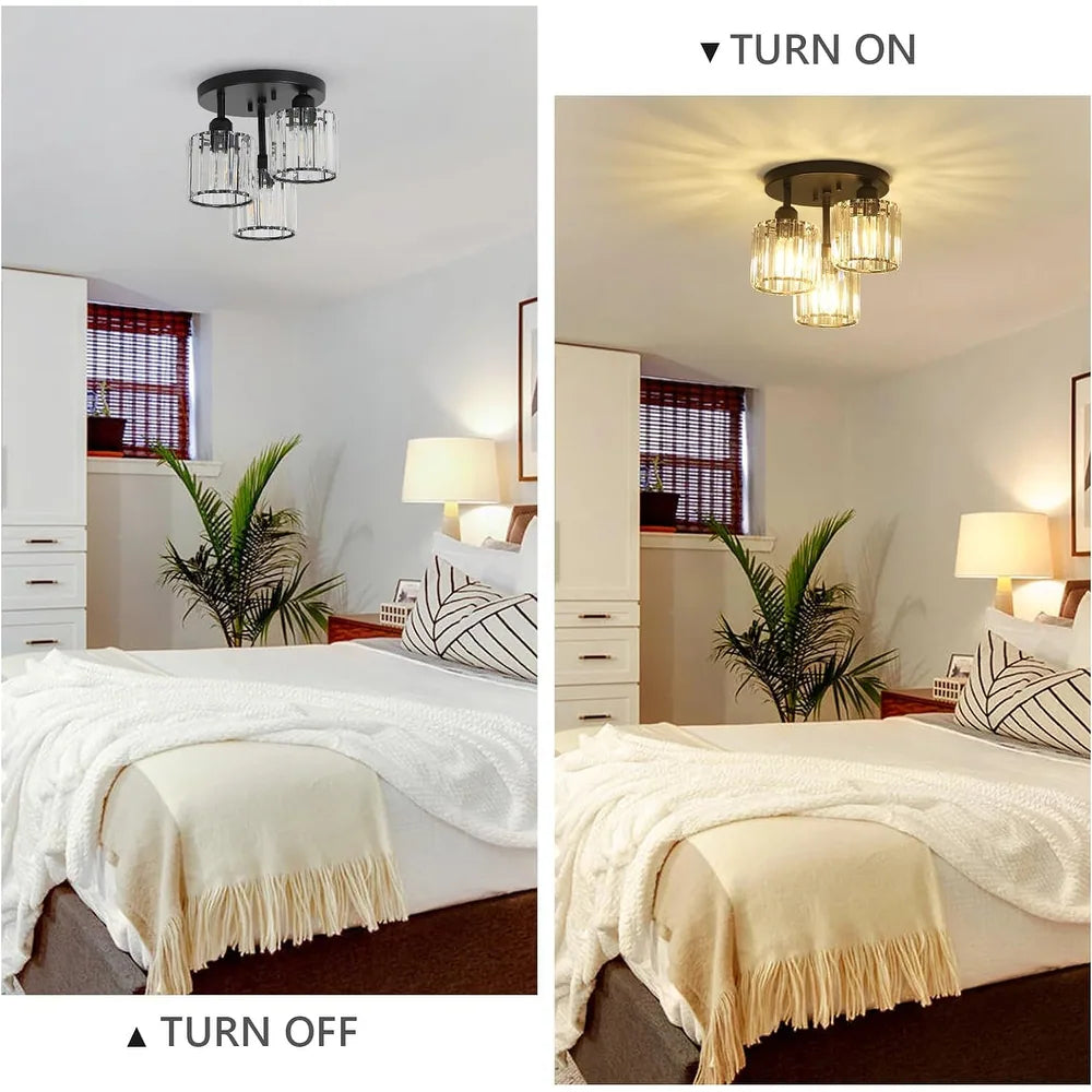 Modern Crystal Semi-Flush Ceiling Light | Elegant Design for Any Room 4