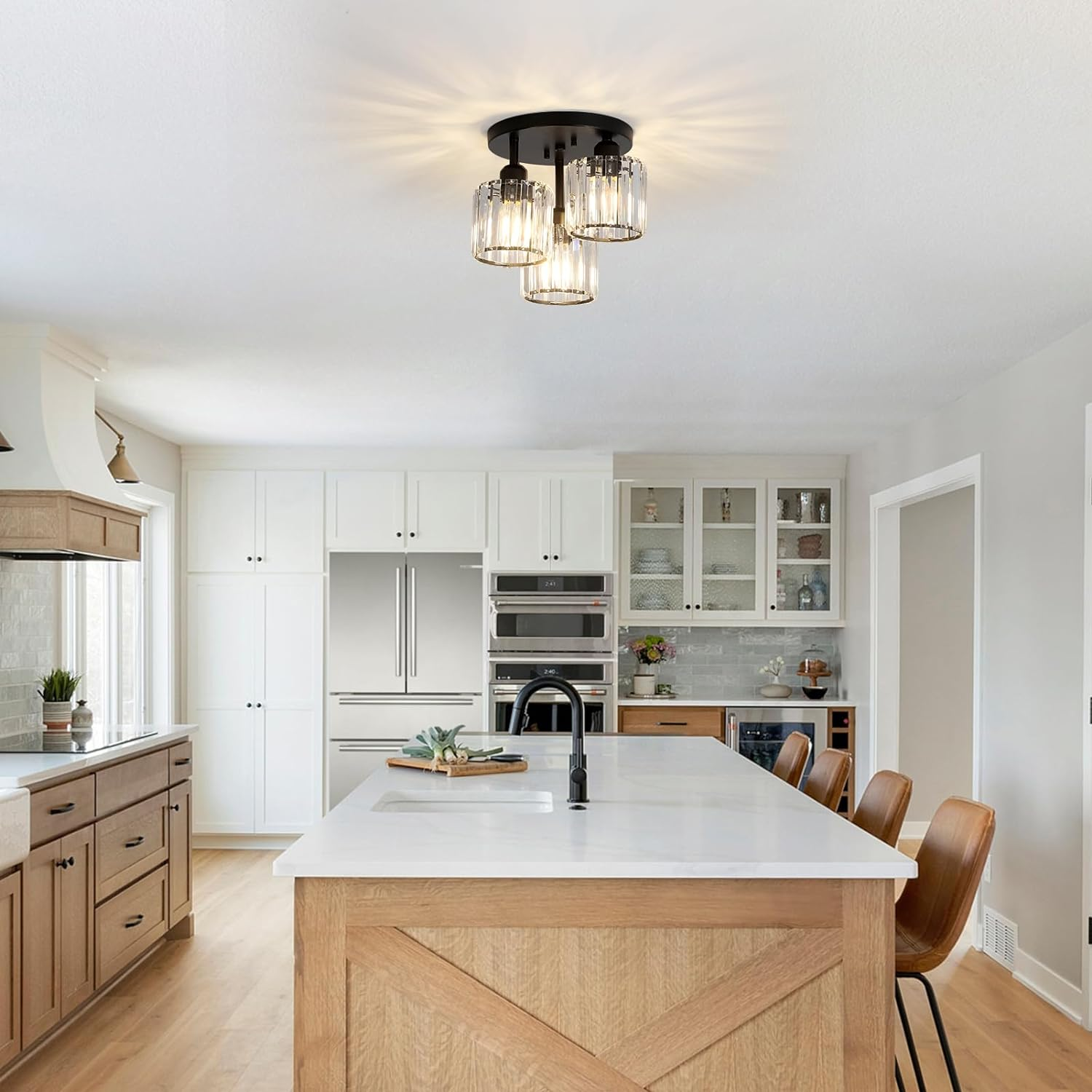 Modern Crystal Semi-Flush Ceiling Light | Elegant Design for Any Room 5