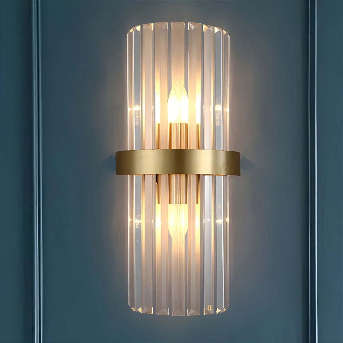 Modern Crystal Wall Sconce | Elegant Design with Golden Accents 10