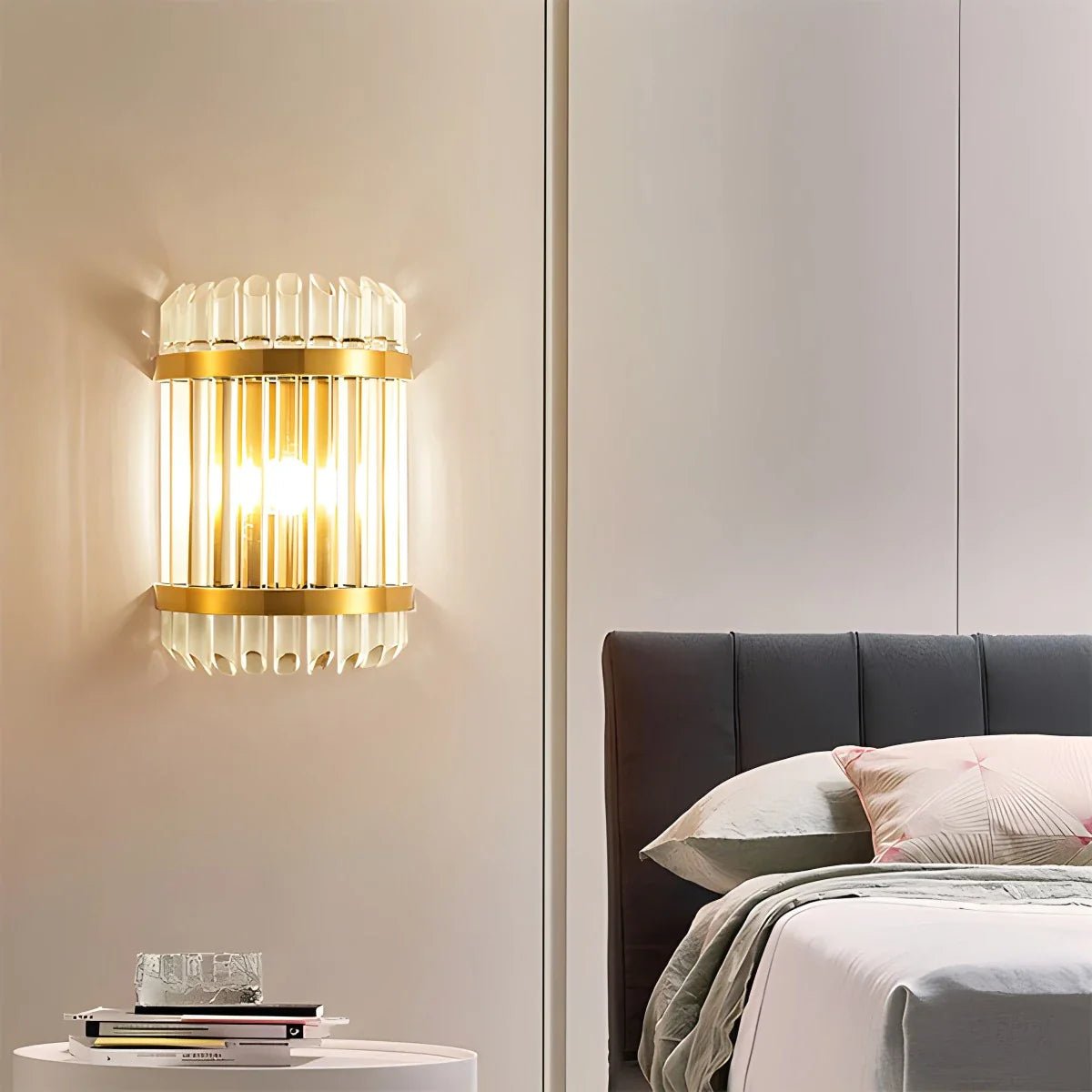 Modern Crystal Wall Sconce | Elegant Design with Golden Accents 11