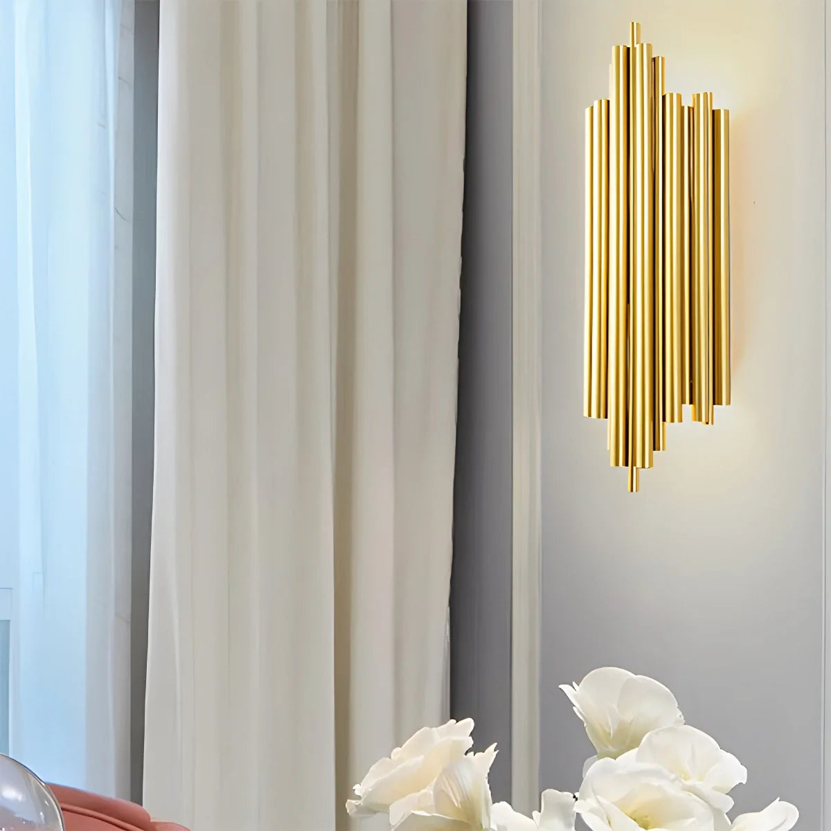 Modern Crystal Wall Sconce | Elegant Design with Golden Accents 13