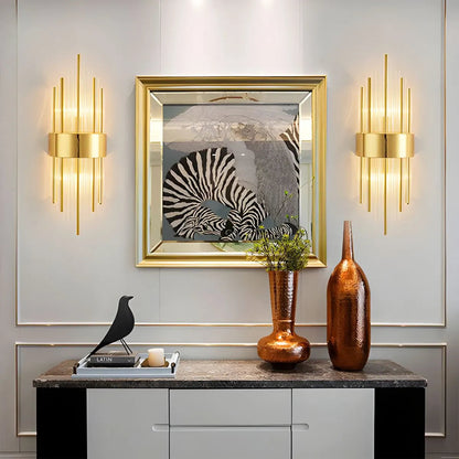 Modern Crystal Wall Sconce | Elegant Design with Golden Accents 20