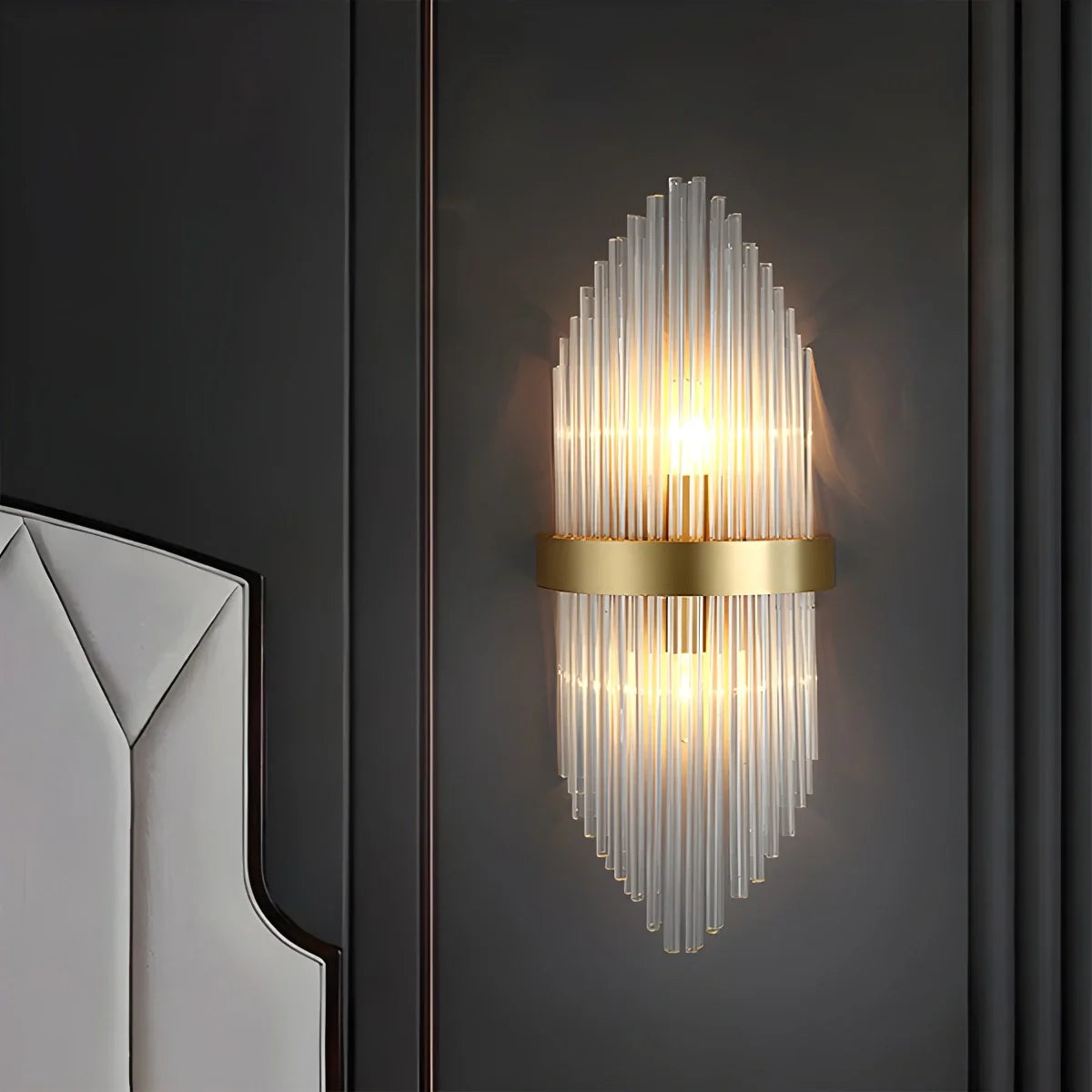 Modern Crystal Wall Sconce | Elegant Design with Golden Accents 21