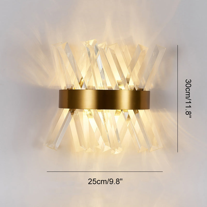 Modern Crystal Wall Sconce | Elegant Design with Golden Accents 3