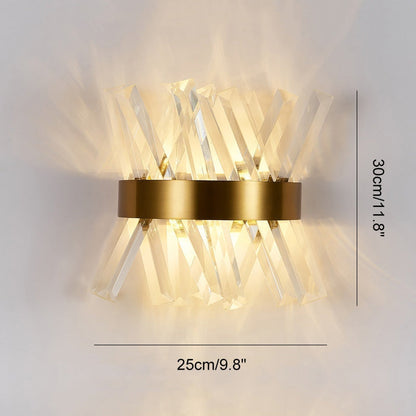 Modern Crystal Wall Sconce | Elegant Design with Golden Accents 3