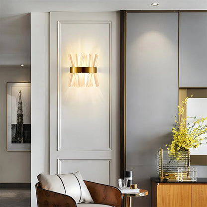Modern Crystal Wall Sconce | Elegant Design with Golden Accents 5