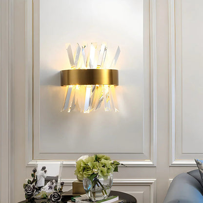Modern Crystal Wall Sconce | Elegant Design with Golden Accents 6