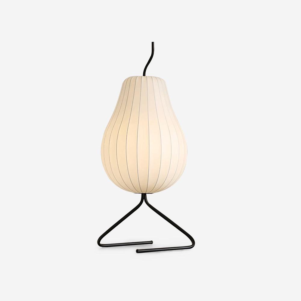 Modern Floor Lamp | Elegant Pear-Shaped Design with Silk Shade for Living Room 0