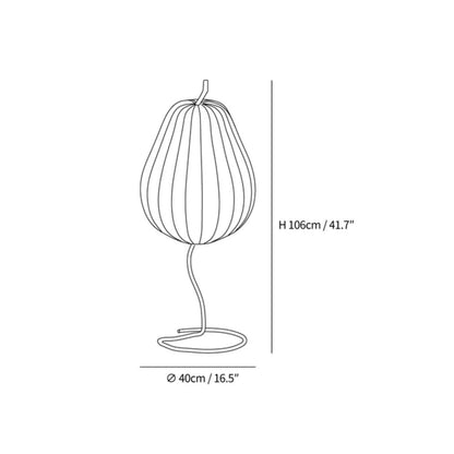 Modern Floor Lamp | Elegant Pear-Shaped Design with Silk Shade for Living Room 3