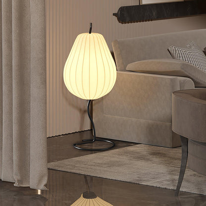 Modern Floor Lamp | Elegant Pear-Shaped Design with Silk Shade for Living Room 5