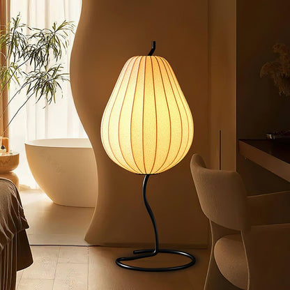 Modern Floor Lamp | Elegant Pear-Shaped Design with Silk Shade for Living Room 6