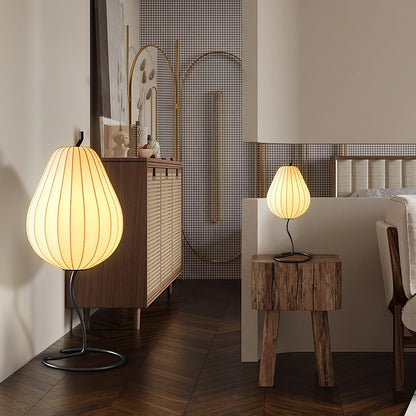 Modern Floor Lamp | Elegant Pear-Shaped Design with Silk Shade for Living Room 7