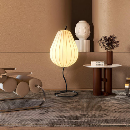 Modern Floor Lamp | Elegant Pear-Shaped Design with Silk Shade for Living Room 8