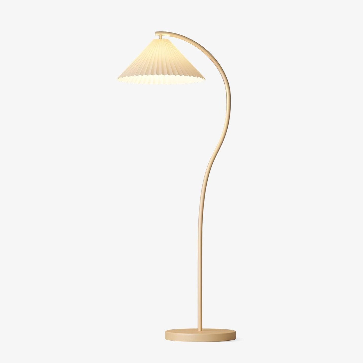 Modern Floor Lamp | Elegant Pleated Shade with Beech Wood Accents 0