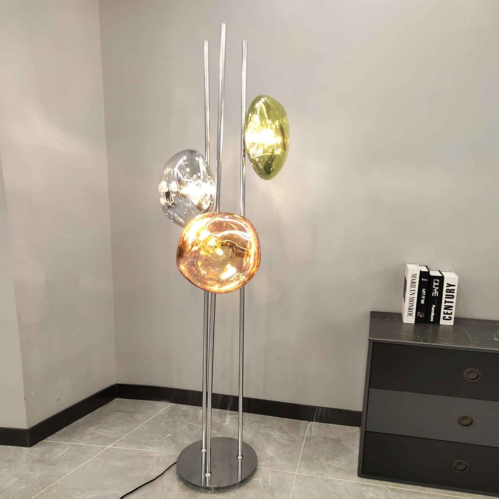Modern Floor Lamp | Elegant Triple Glass Orb Design 3