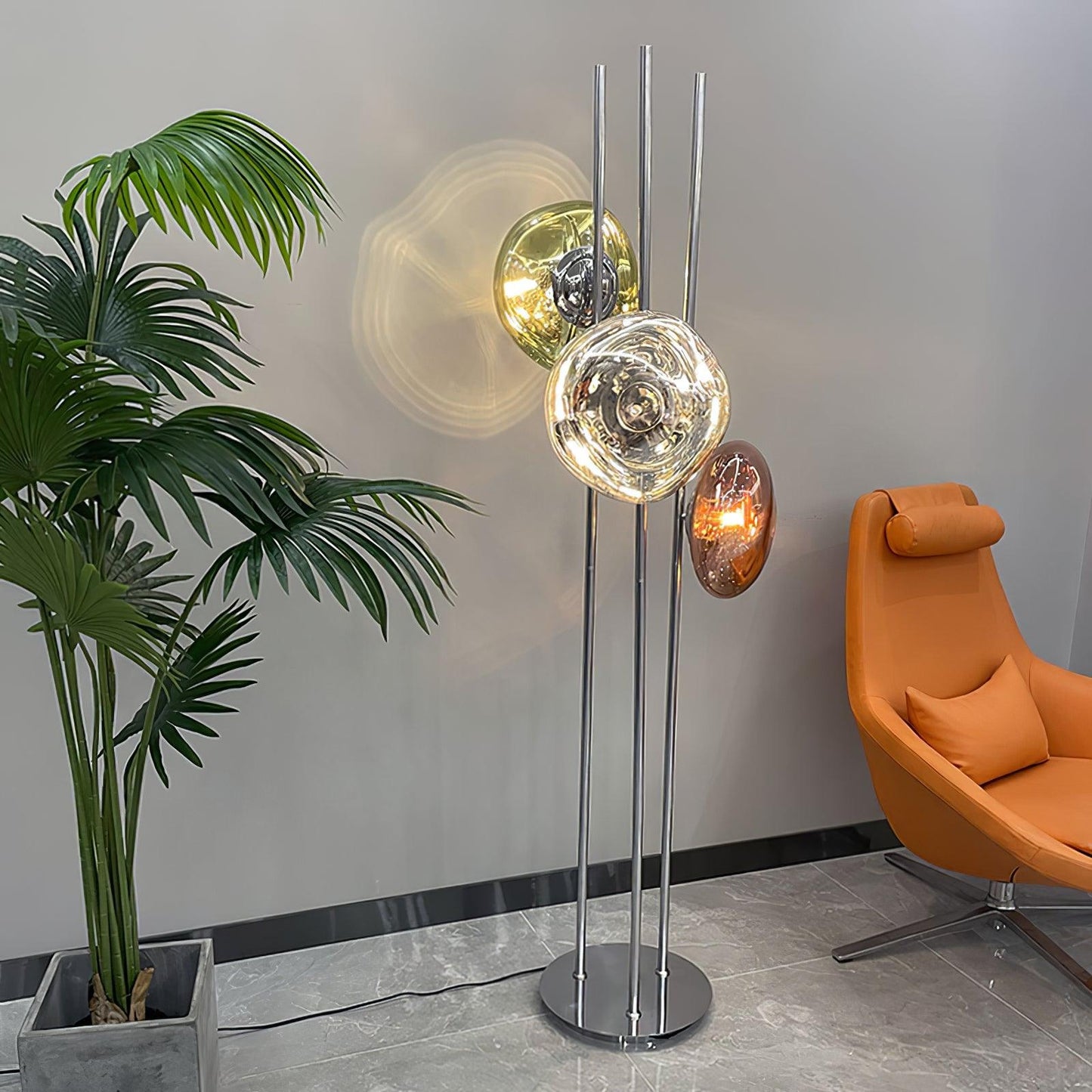 Modern Floor Lamp | Elegant Triple Glass Orb Design 4