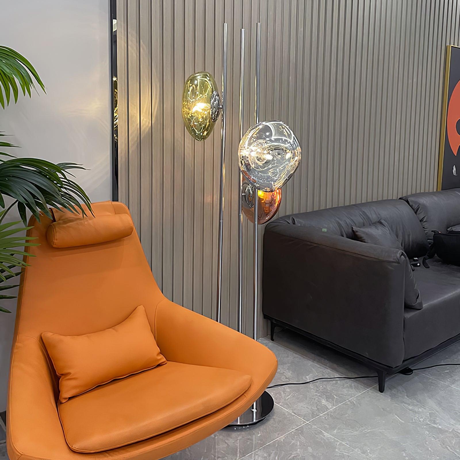 Modern Floor Lamp | Elegant Triple Glass Orb Design 5