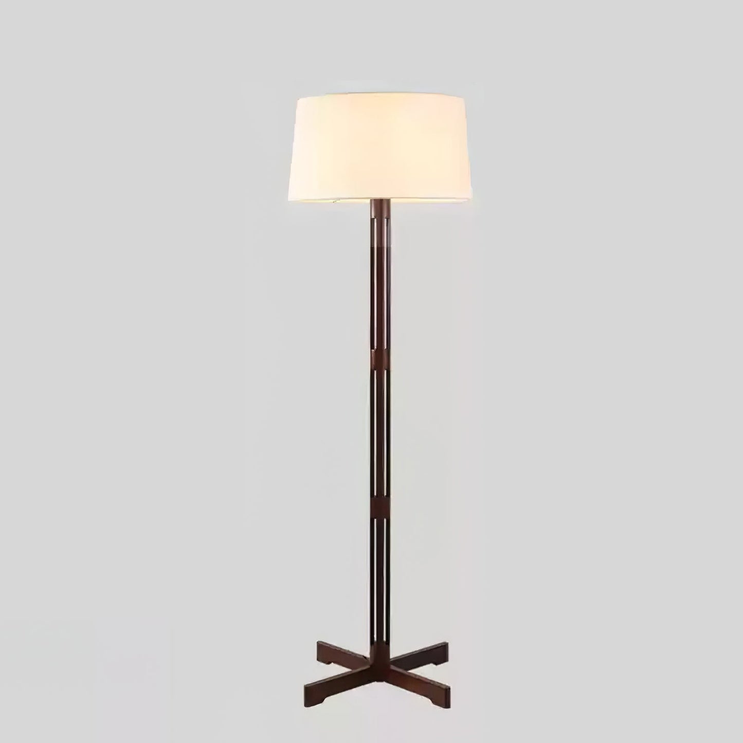 Modern Floor Lamp | Elegant Wooden Design with Fabric Shade for Living Room 0
