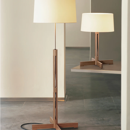 Modern Floor Lamp | Elegant Wooden Design with Fabric Shade for Living Room 6