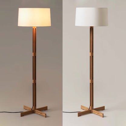 Modern Floor Lamp | Elegant Wooden Design with Fabric Shade for Living Room 7