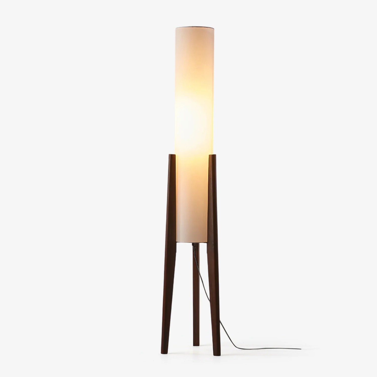 Modern Floor Lamp | Japandi Design with Warm Walnut Base and Soft Glow 2