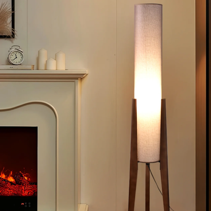 Modern Floor Lamp | Japandi Design with Warm Walnut Base and Soft Glow 7