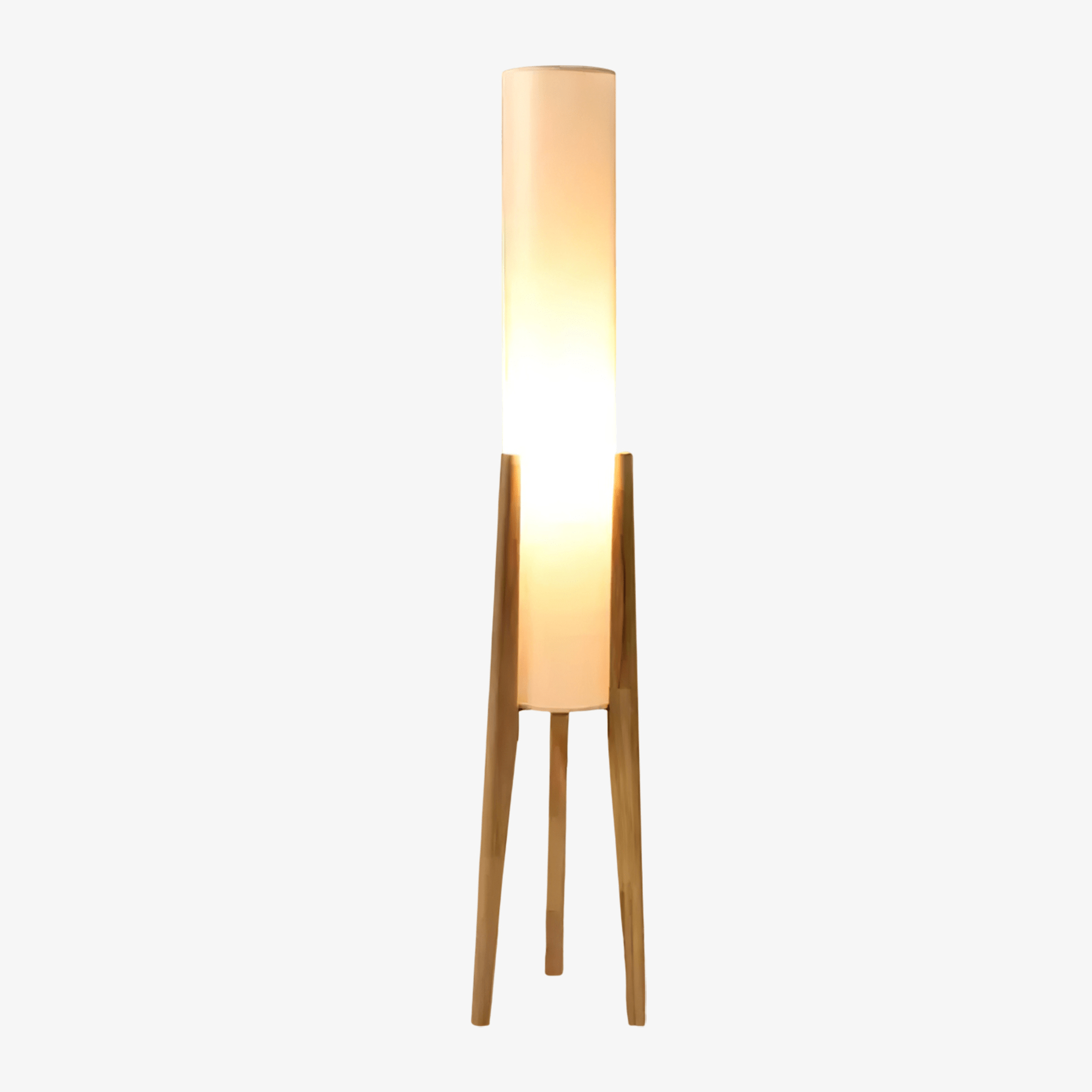 Modern Floor Lamp | Japandi Design with Warm Walnut Base and Soft Glow 9