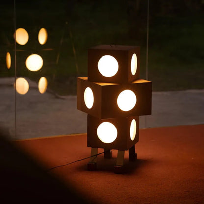 Modern Floor Lamp | Playful Cube Design with Warm Glow 4