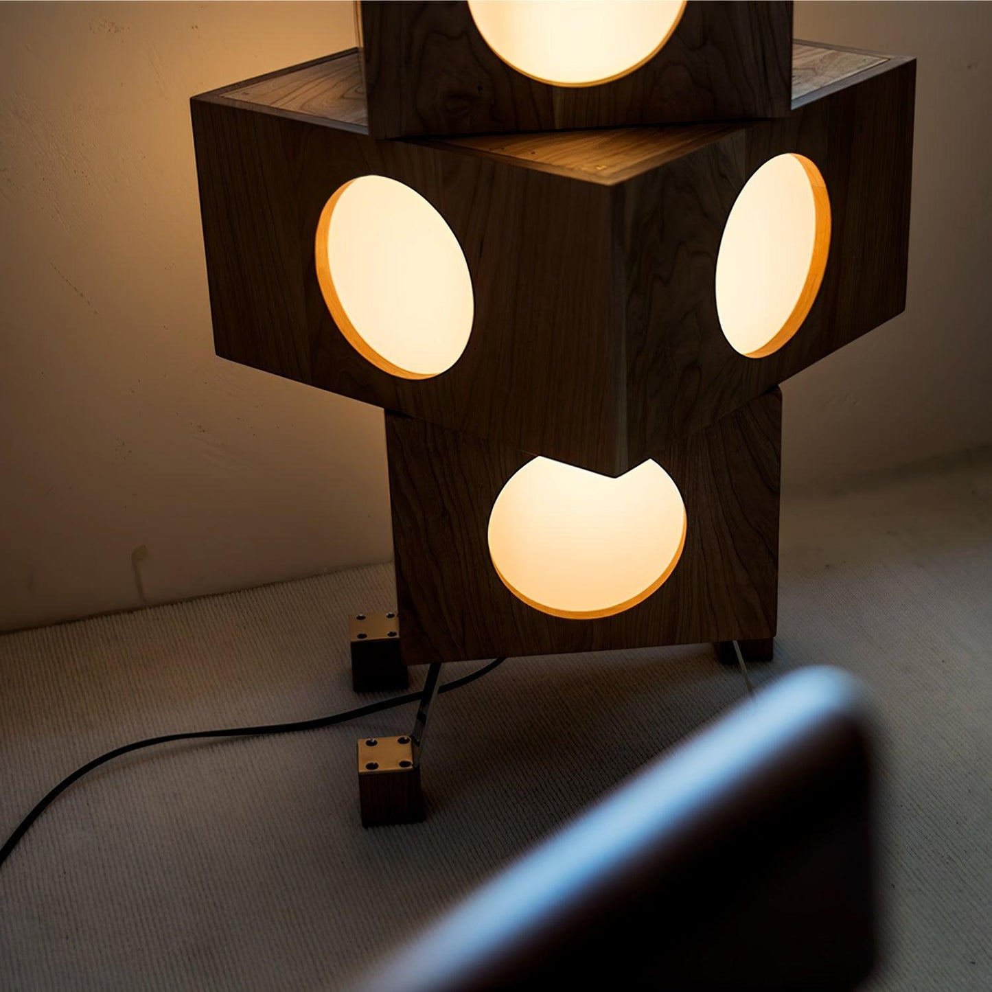 Modern Floor Lamp | Playful Cube Design with Warm Glow 5