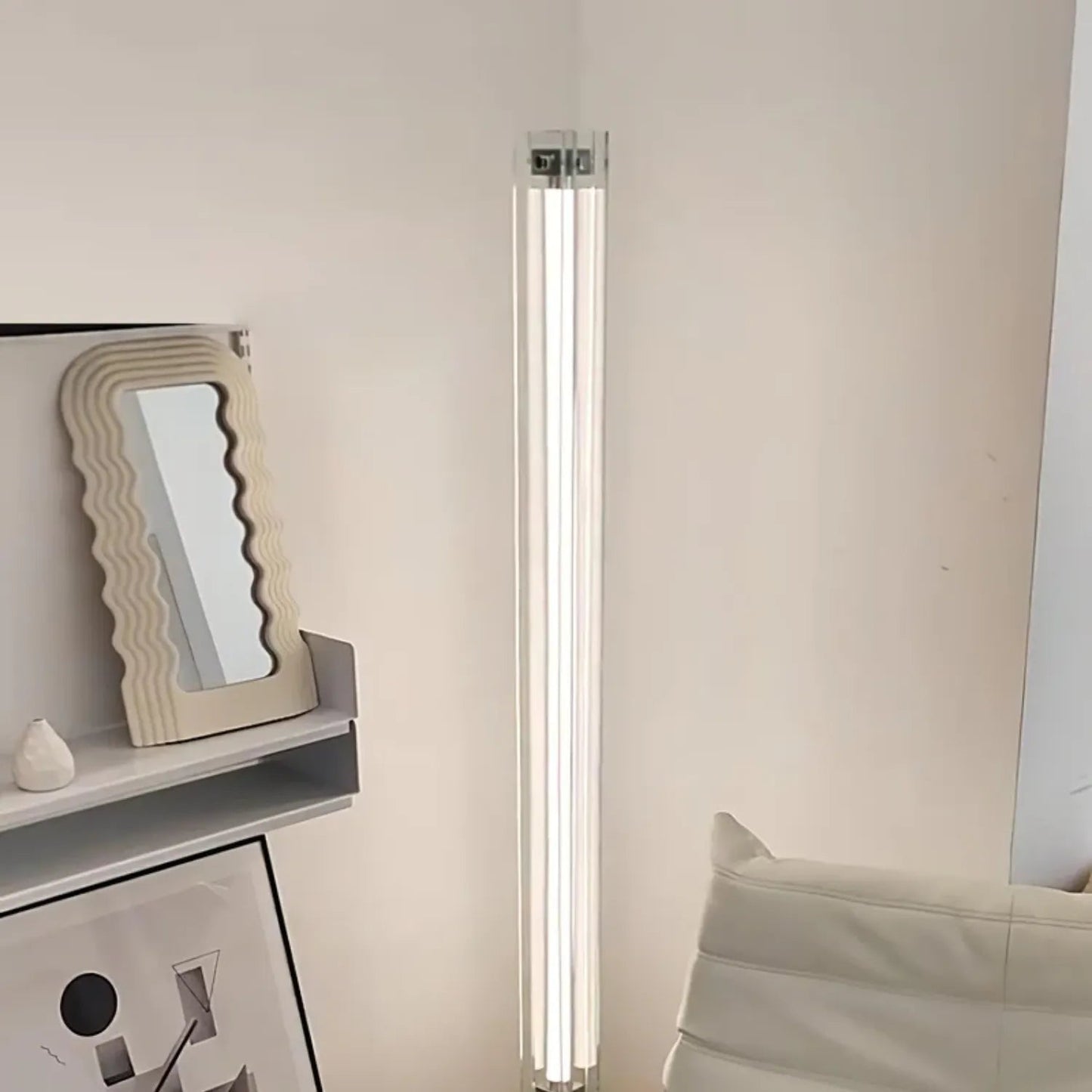 Modern Floor Lamp | Sleek Glass and Acrylic Design for Living Room 3