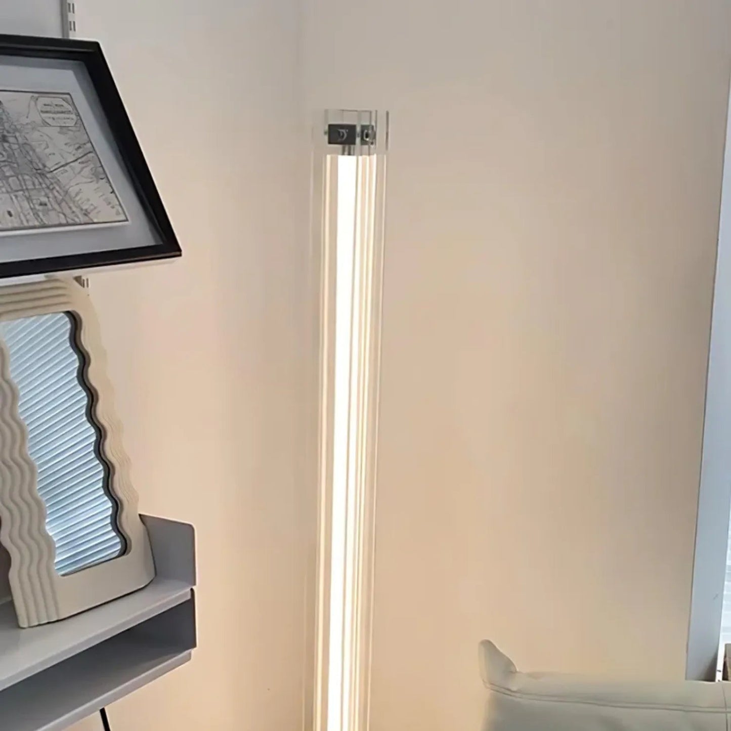 Modern Floor Lamp | Sleek Glass and Acrylic Design for Living Room 4