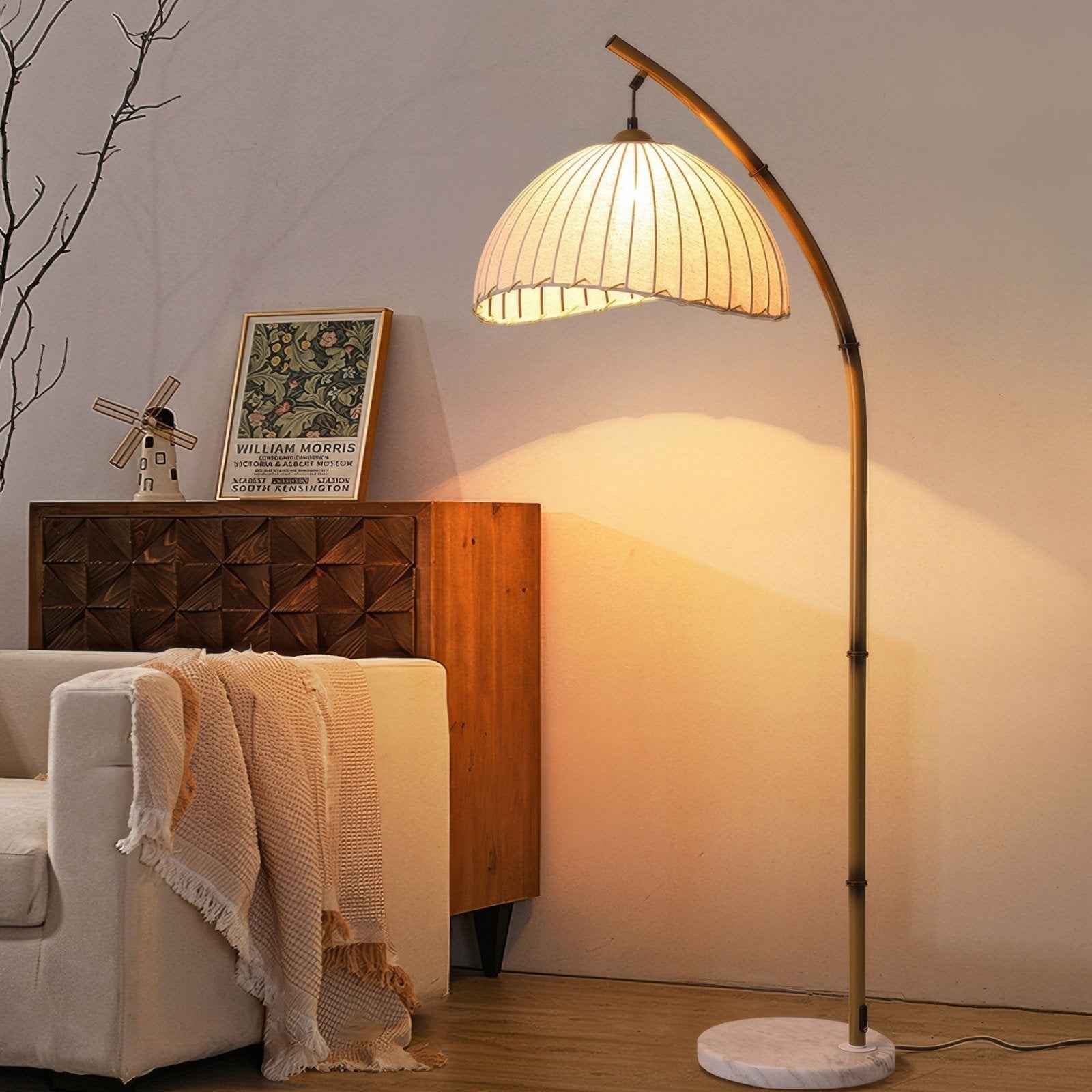 Modern Floor Lamp | Stylish Bamboo Design with Warm LED Lighting 0