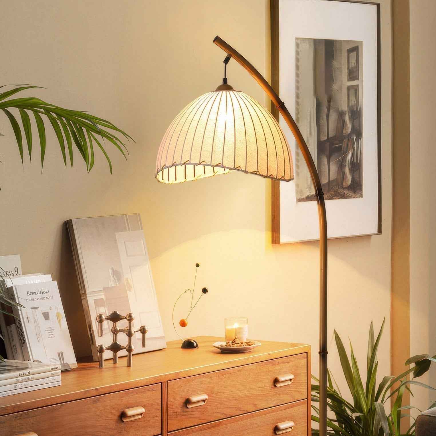 Modern Floor Lamp | Stylish Bamboo Design with Warm LED Lighting 2