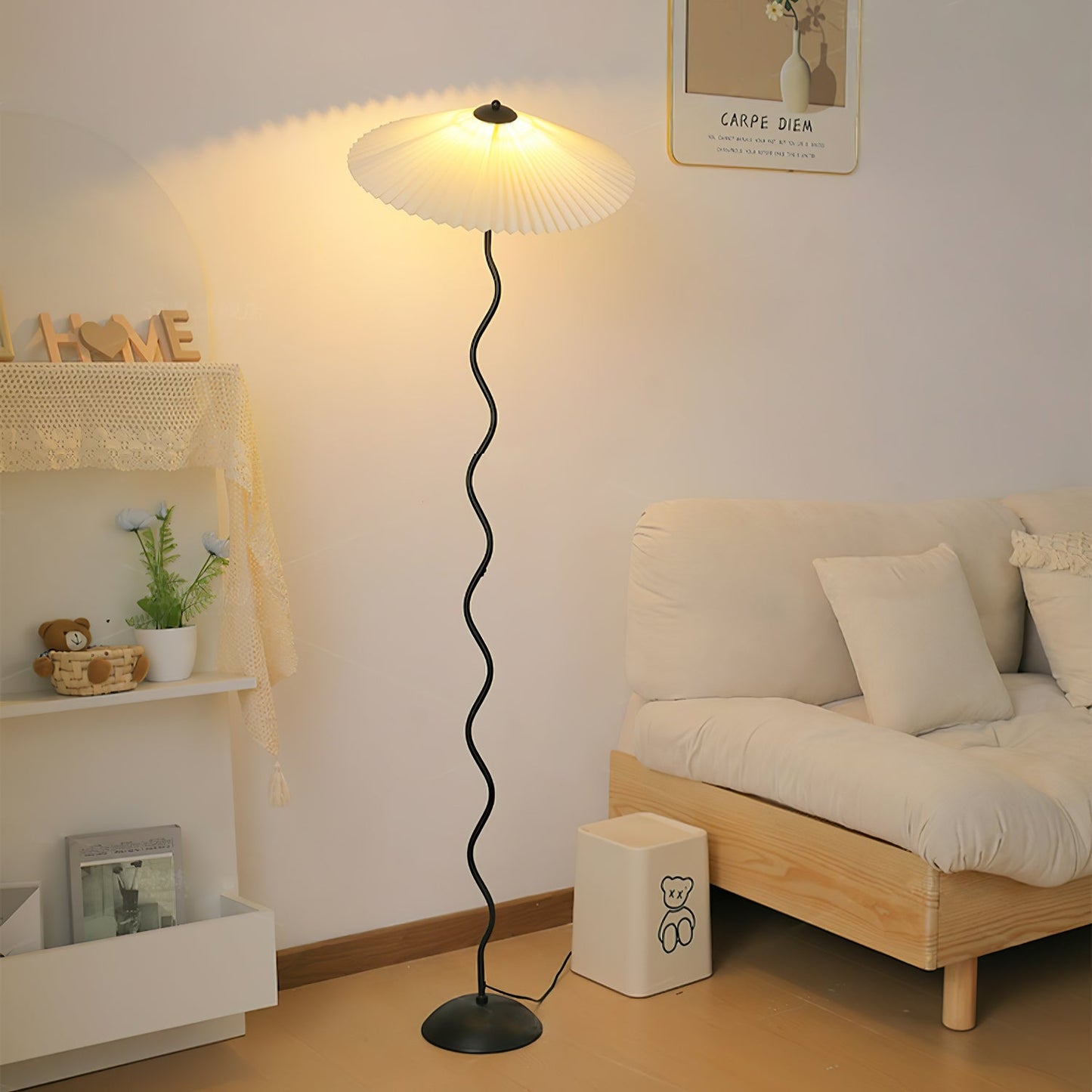 Squiggle Floor Lamp | Playful Wavy Design with LED Compatibility 4