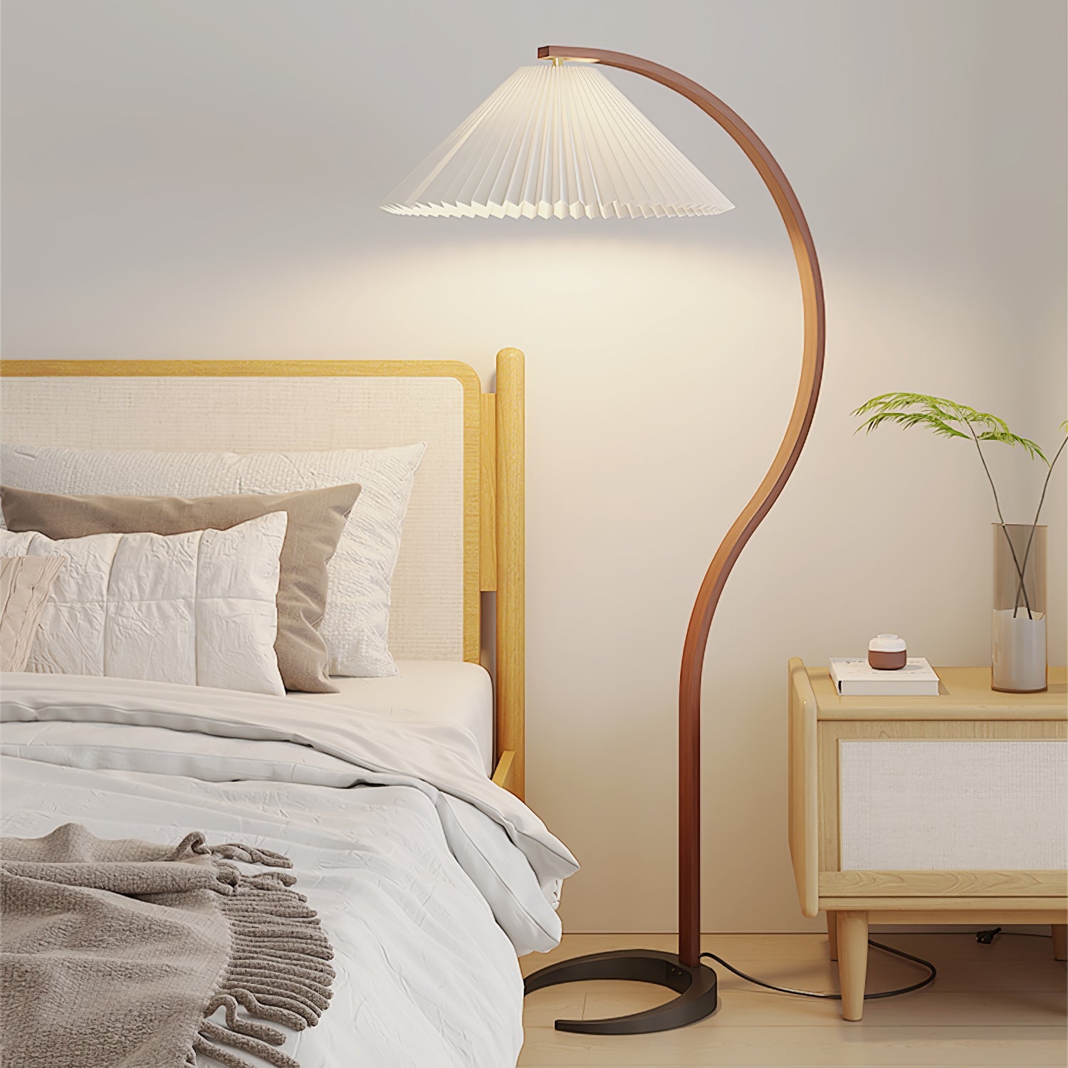 Scandinavian Floor Lamp | Unique Wood and Metal Design for Modern Spaces 6