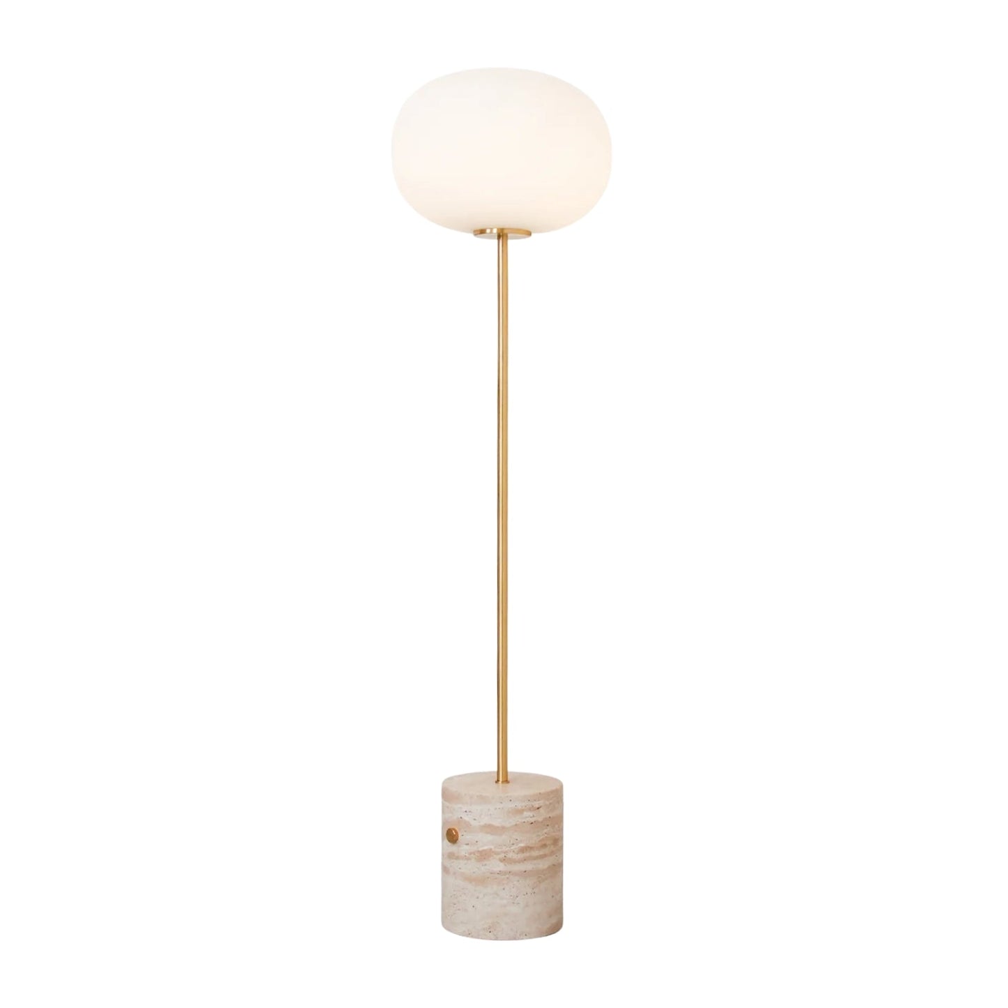 Modern Floor Lamp | Unique Yellow Travertine Base with Frosted Glass 1