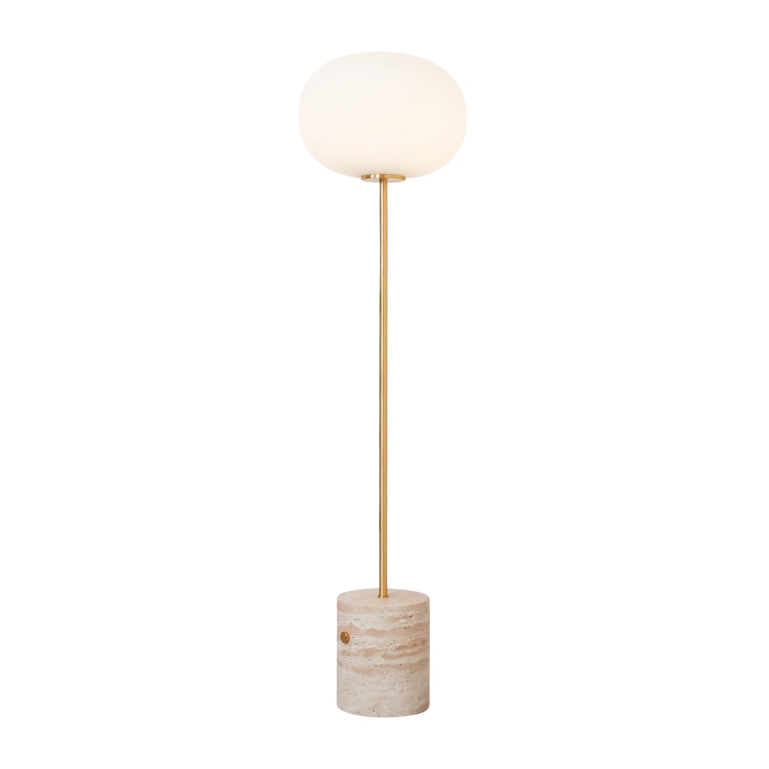 Modern Floor Lamp | Unique Yellow Travertine Base with Frosted Glass 1