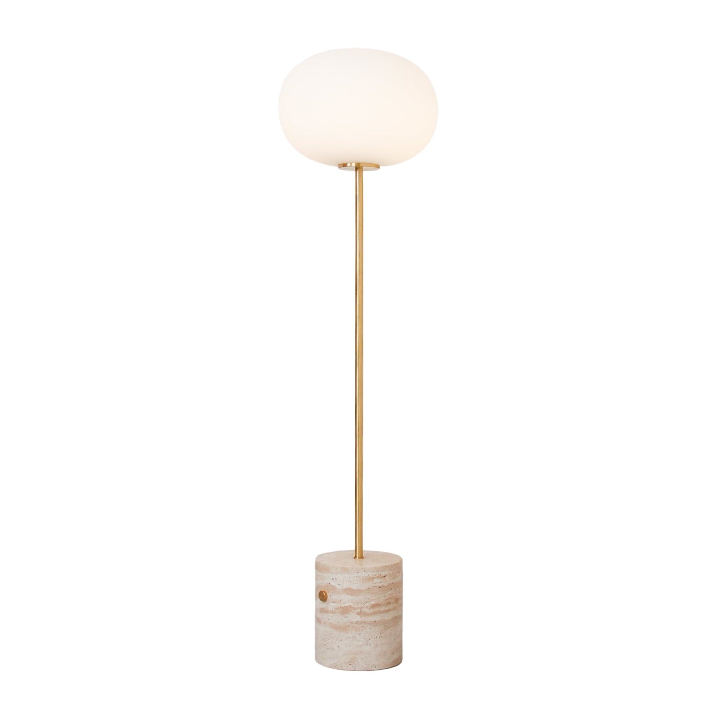Modern Floor Lamp | Unique Yellow Travertine Base with Frosted Glass 2