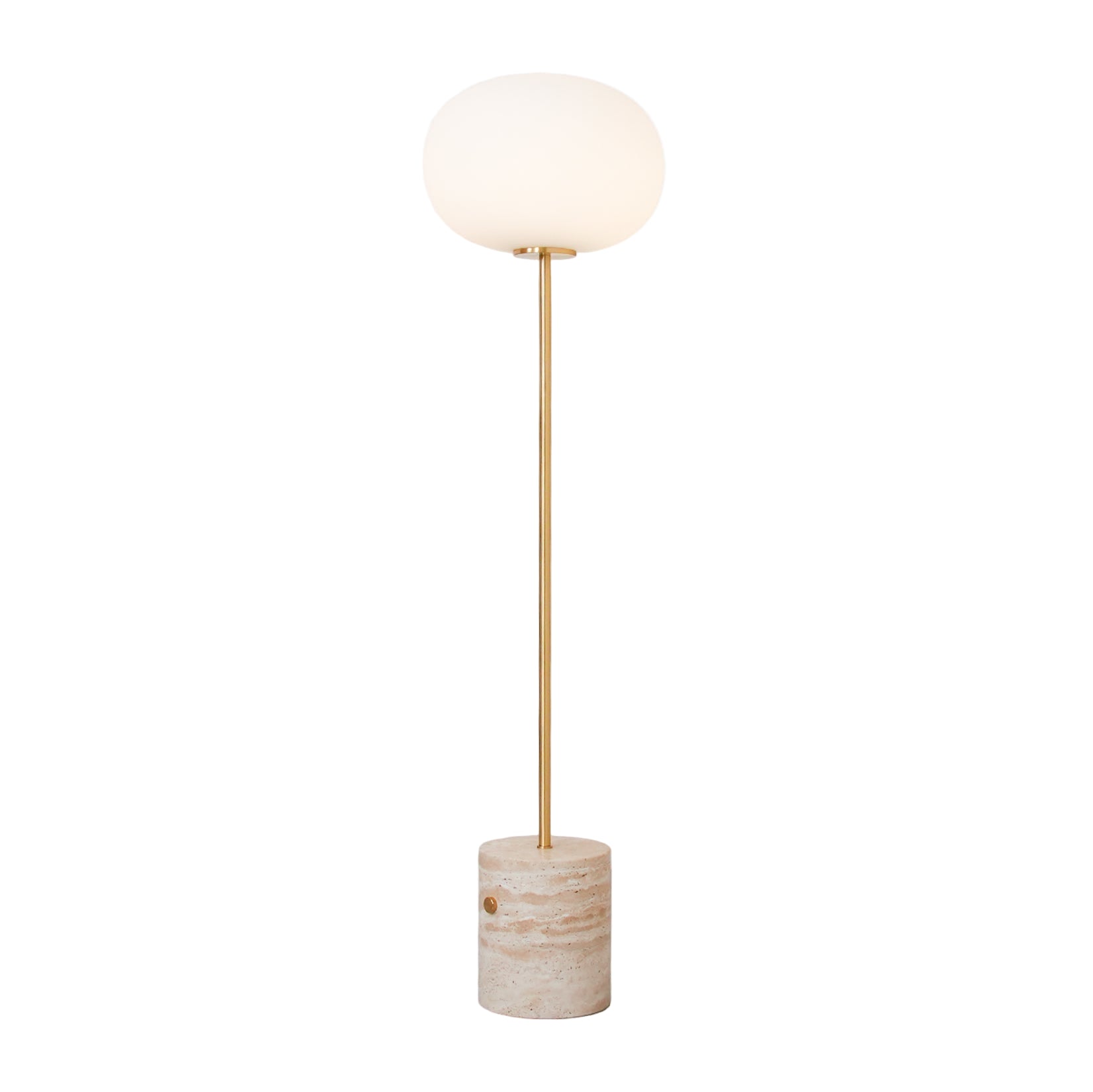 Modern Floor Lamp | Unique Yellow Travertine Base with Frosted Glass 2