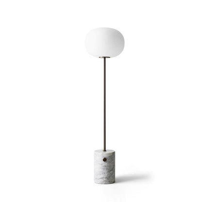 Modern Floor Lamp | Unique Yellow Travertine Base with Frosted Glass 9