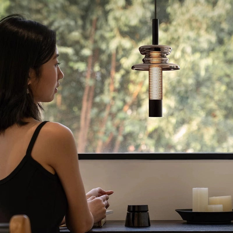 Modern Glass Pendant Lighting | Adjustable Height with Geometric Design 2