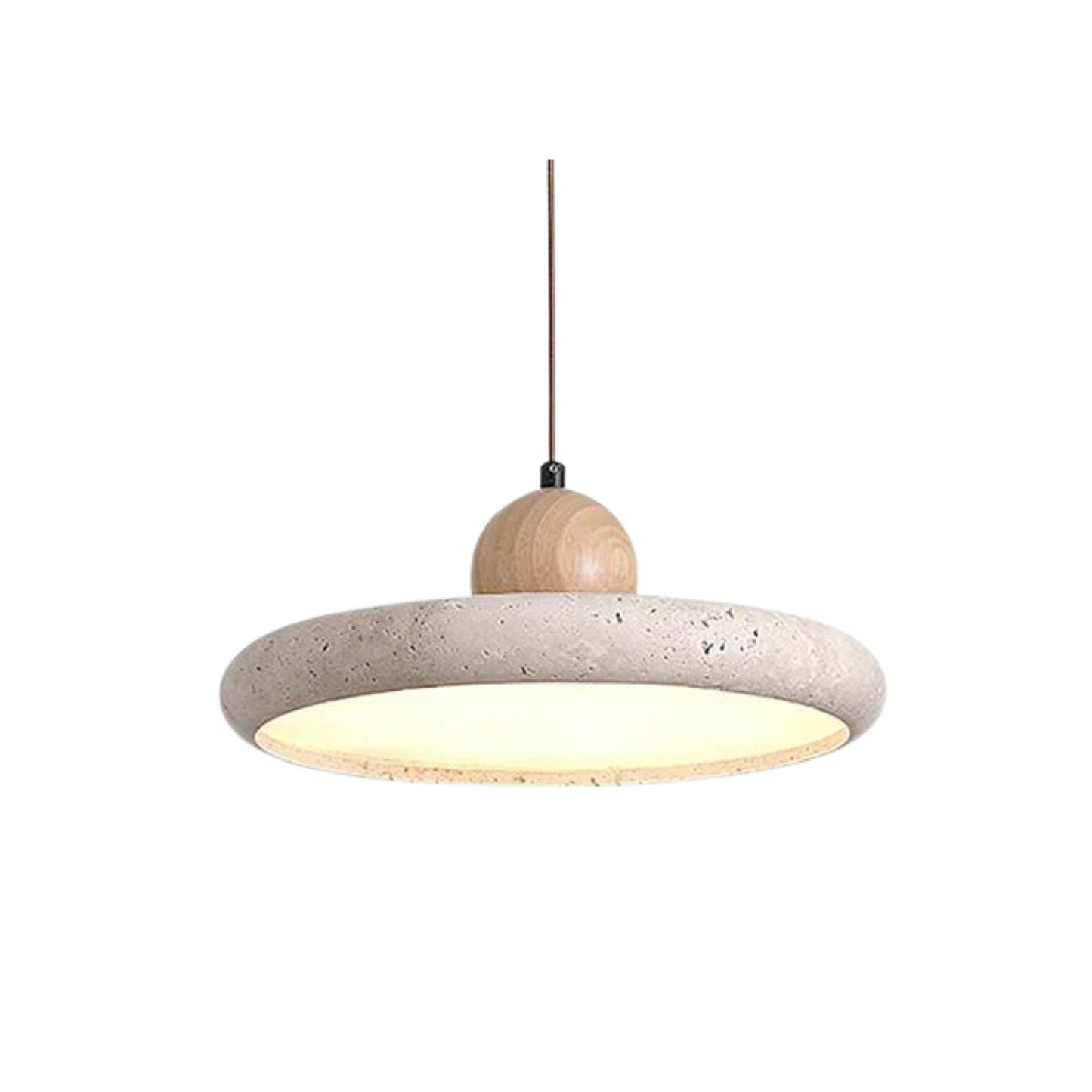 Modern Globe Pendant Light | Natural Travertine and Wood Design for Kitchen Pendant Lighting 1