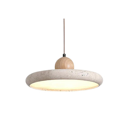 Modern Globe Pendant Light | Natural Travertine and Wood Design for Kitchen Pendant Lighting 1