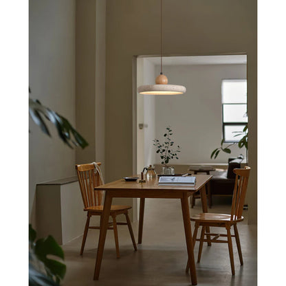Modern Globe Pendant Light | Natural Travertine and Wood Design for Kitchen Pendant Lighting 7