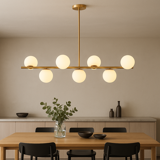Modern Gold Chandelier | Elegant LED Light for Dining Room Spaces 0