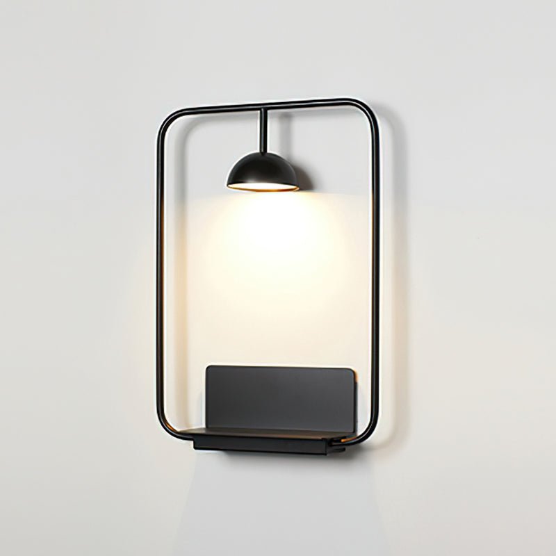 Modern Metal Wall Lamp | Integrated Shelf for Stylish Decor 0