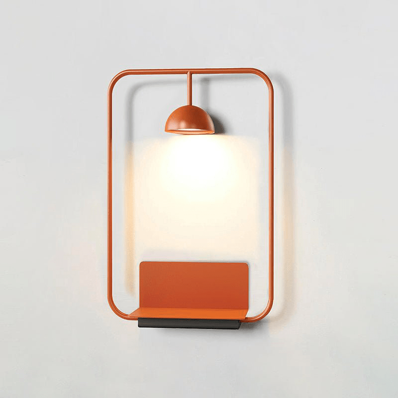 Modern Metal Wall Lamp | Integrated Shelf for Stylish Decor 9